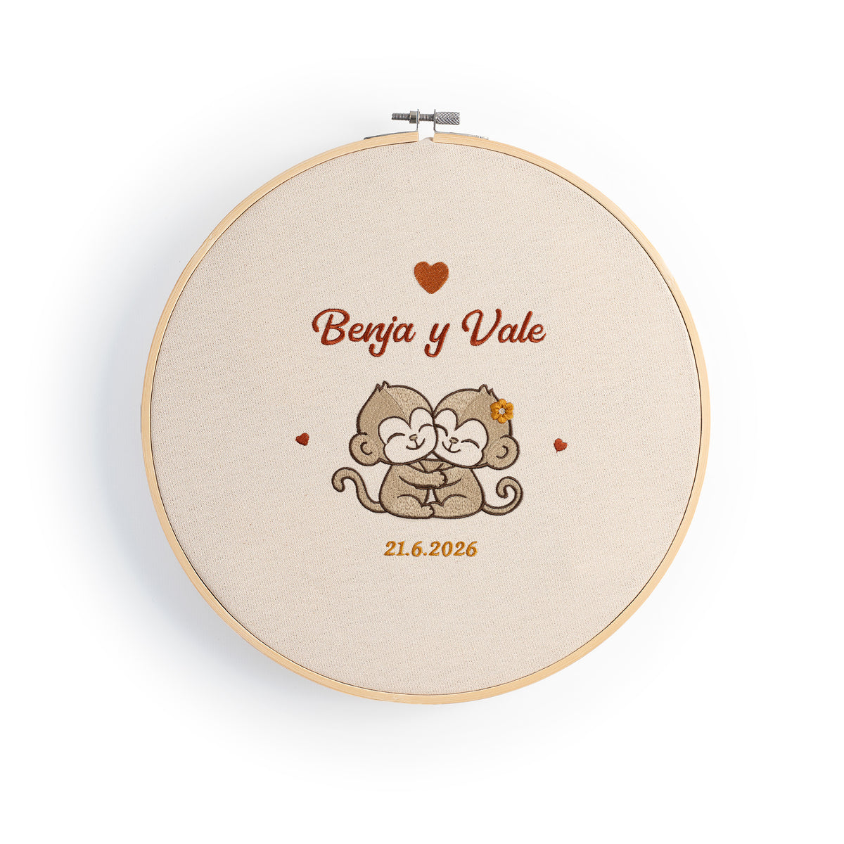 Bastidor Hermanos Monos Personalizado con Nombre y fecha de Nacimiento