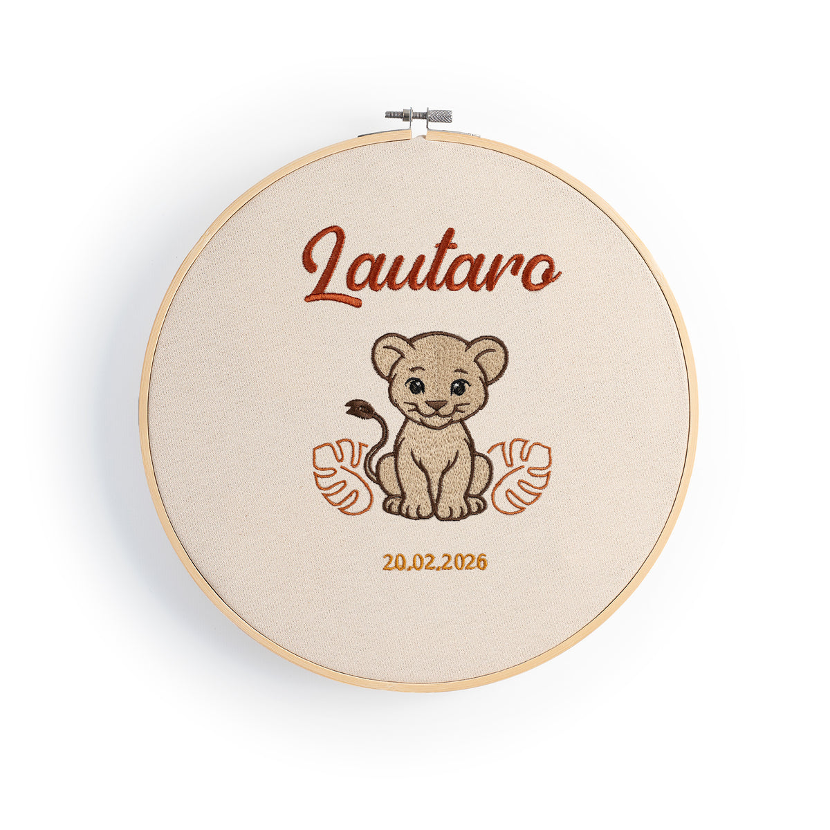Bastidor León Personalizado con Nombre y Fecha