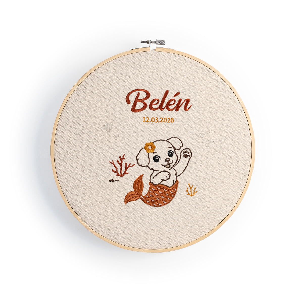 Bastidor P Sirena Personalizado con Nombre y Fecha