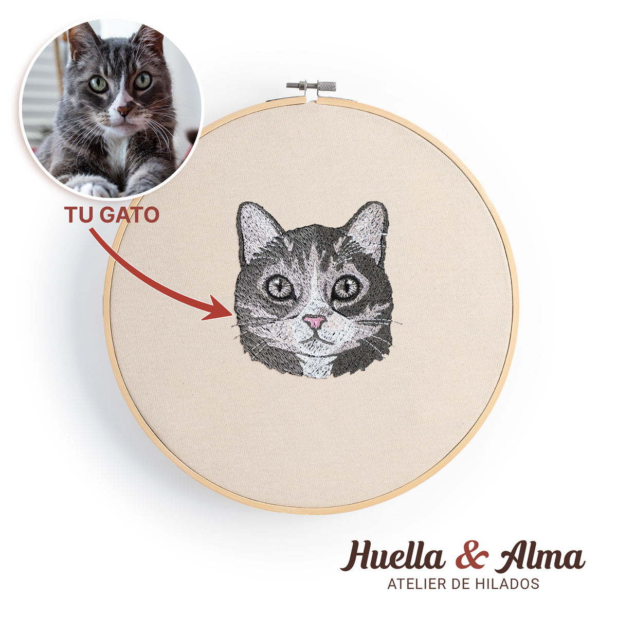 Bastidor Personalizado Recuerdo Mascota Bordado
