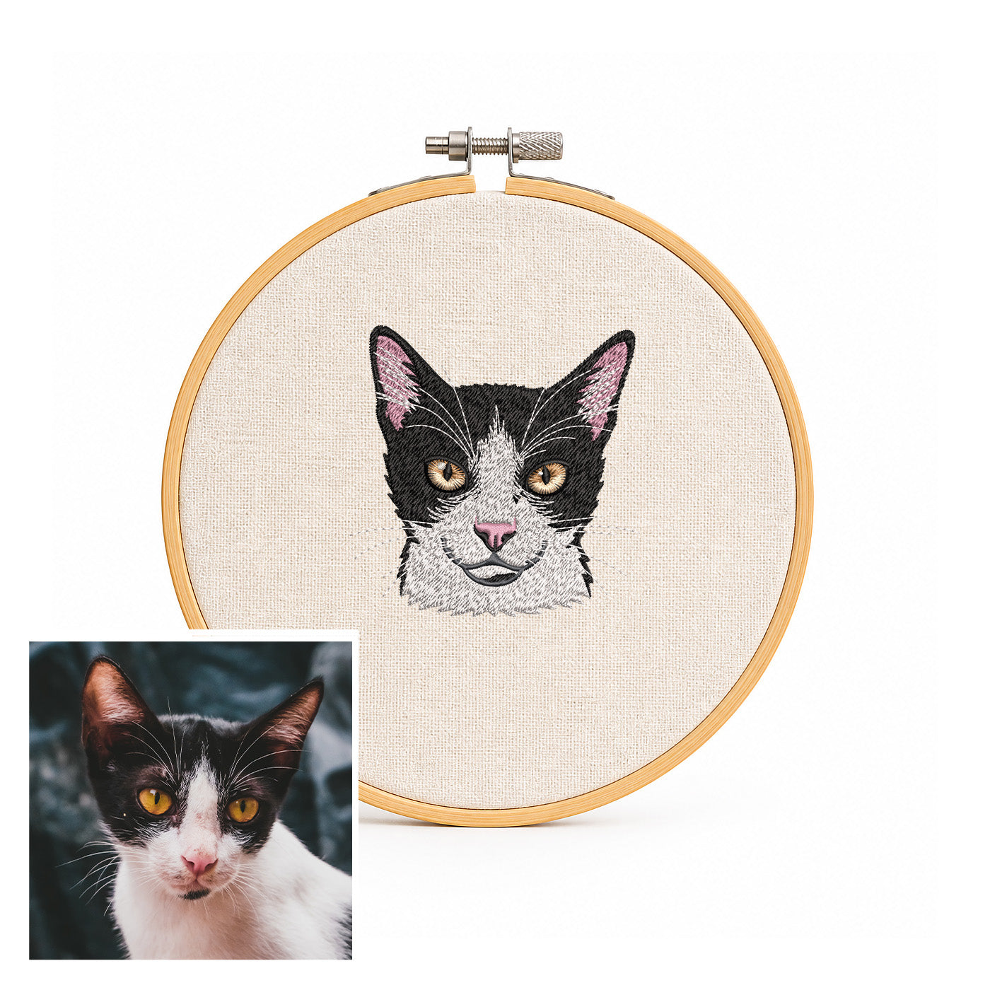Bastidor Personalizado Recuerdo Mascota Bordado - Huella y Alma