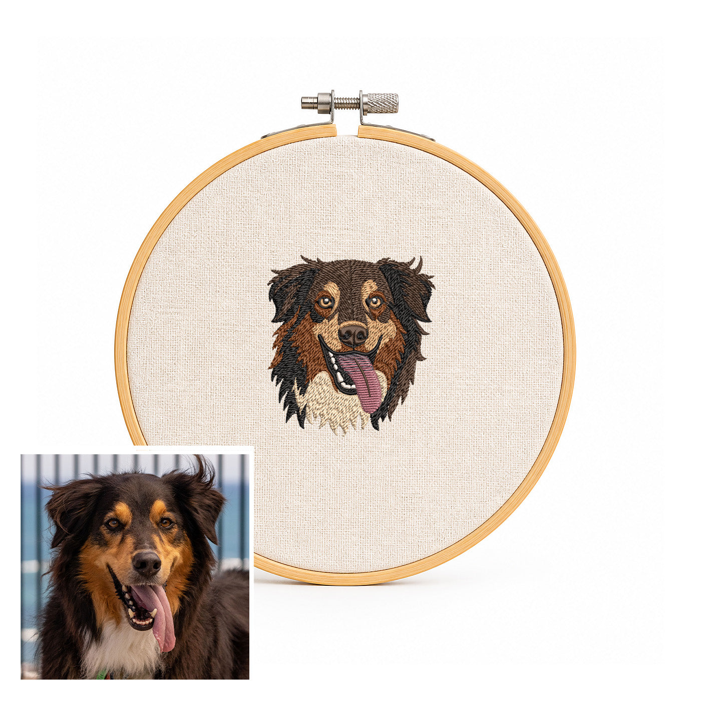 Bastidor Personalizado Recuerdo Mascota Bordado - Huella y Alma