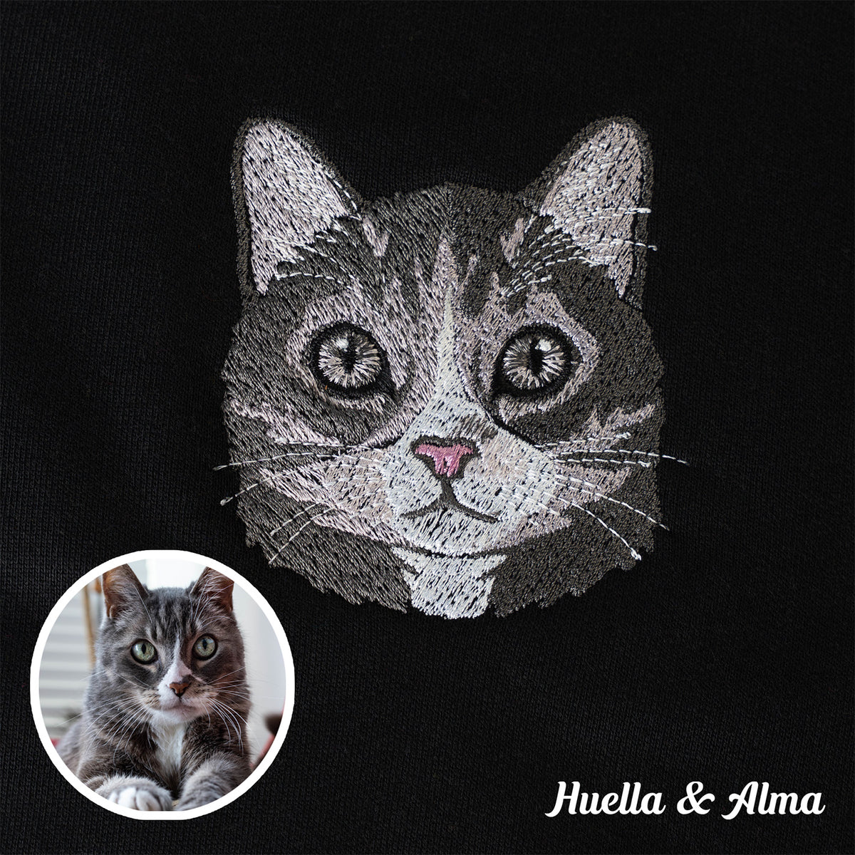 Campera con capucha bordada con tu foto