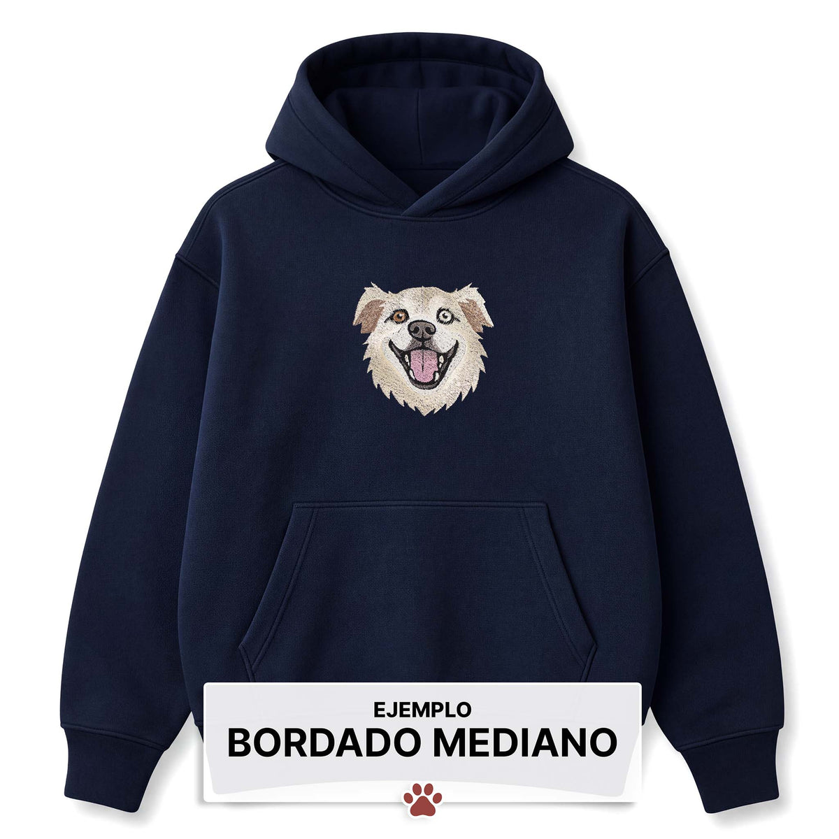 Buzo con capucha bordado M con tu mascota