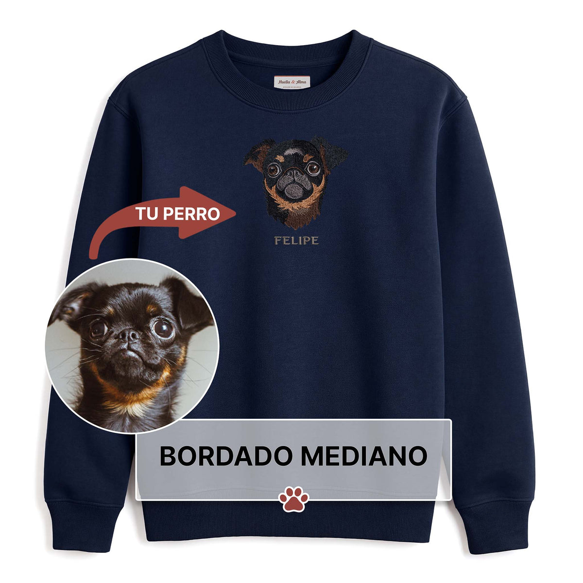 Buzo bordado M con tu mascota