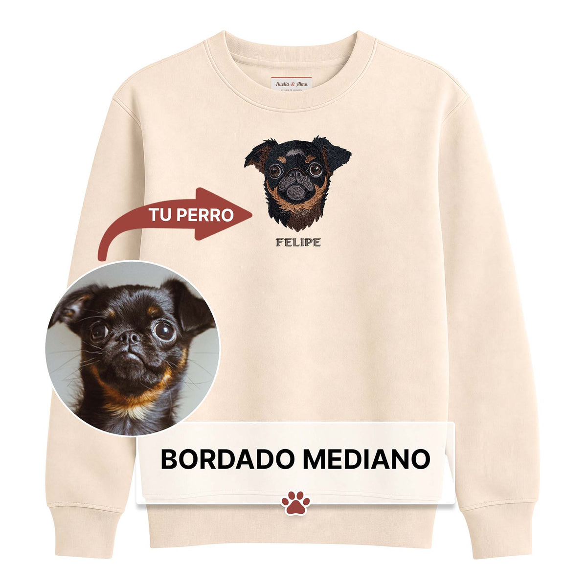 Buzo bordado M con tu mascota
