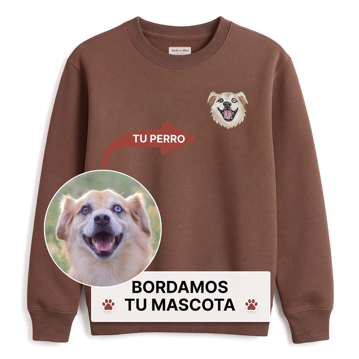 Buzo bordado personalizado con tu mascota