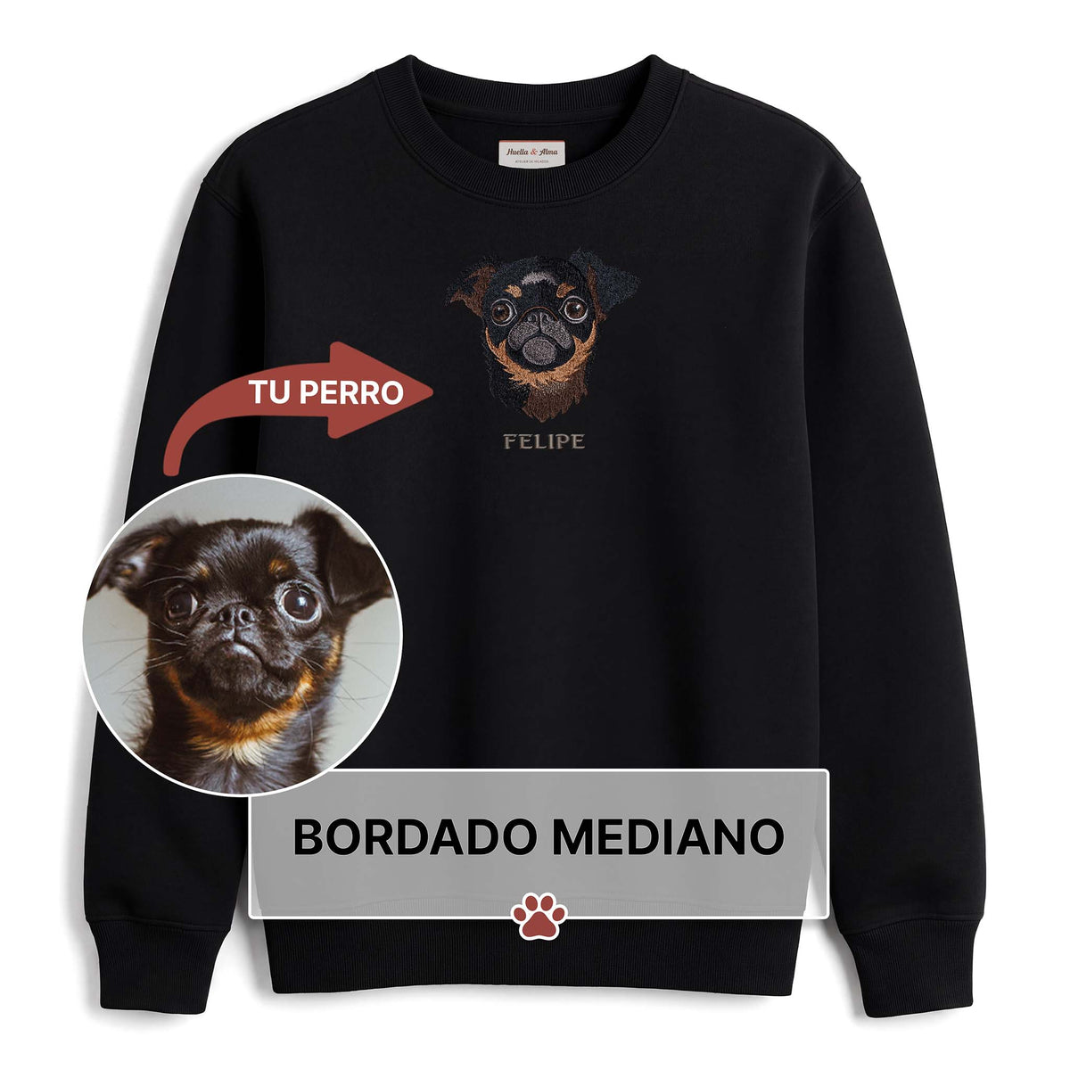 Buzo bordado M con tu mascota