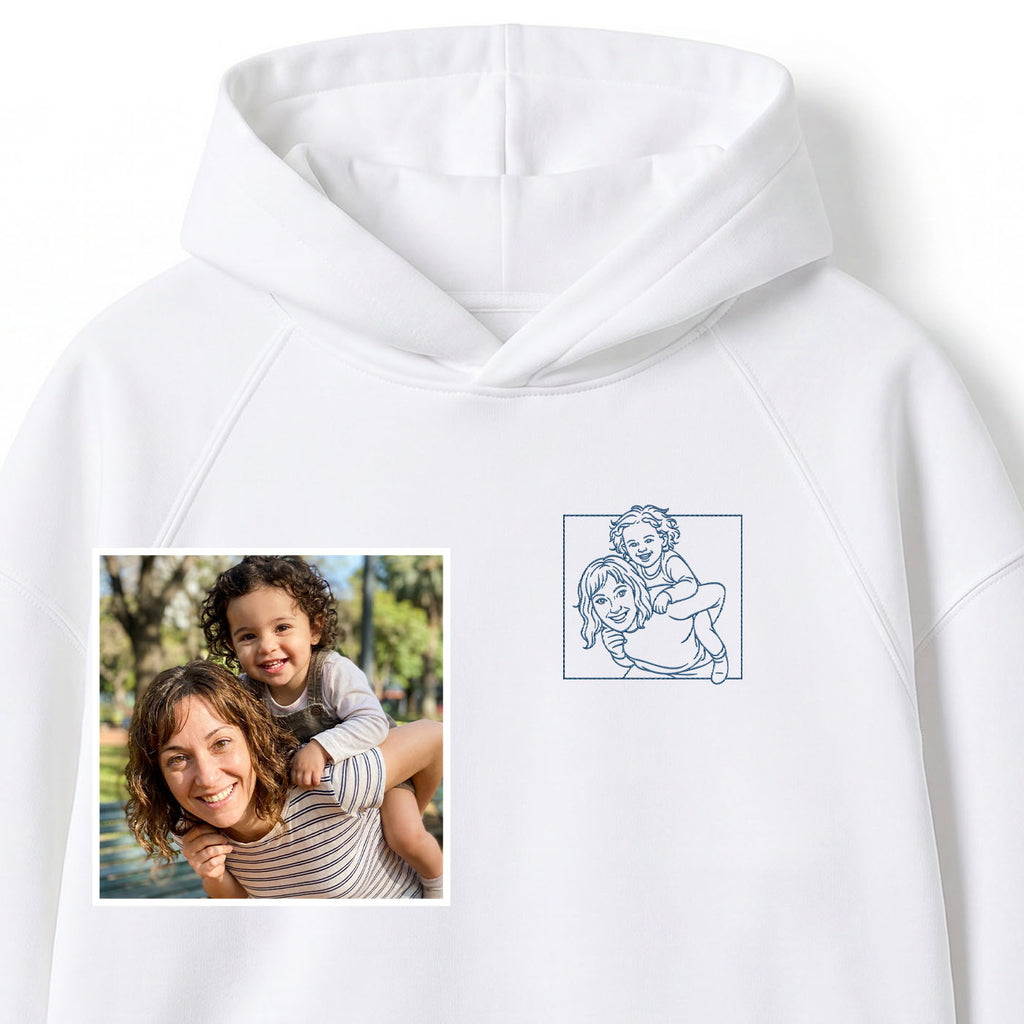 Buzo con capucha bordado con tu foto - Huella y Alma