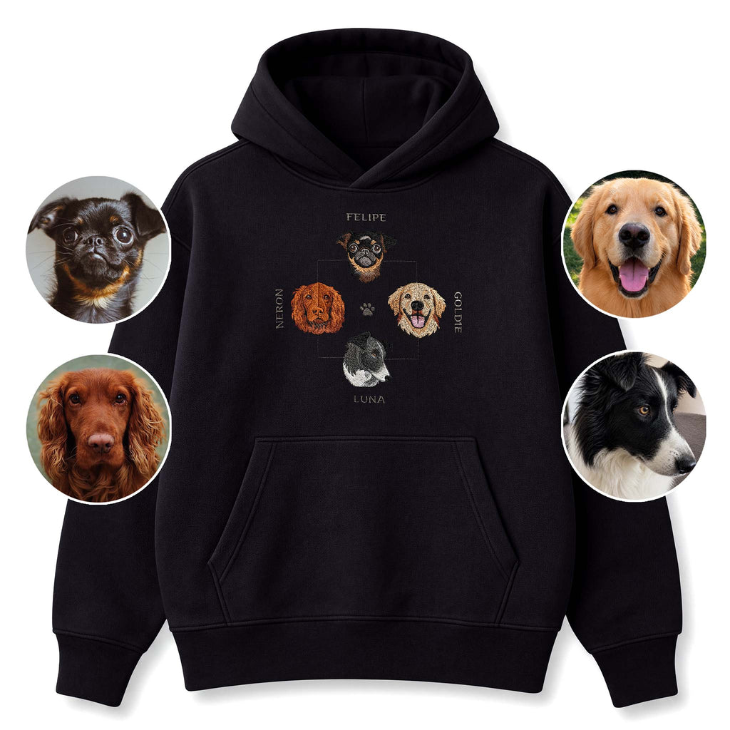 Buzo con capucha bordado con tu mascota