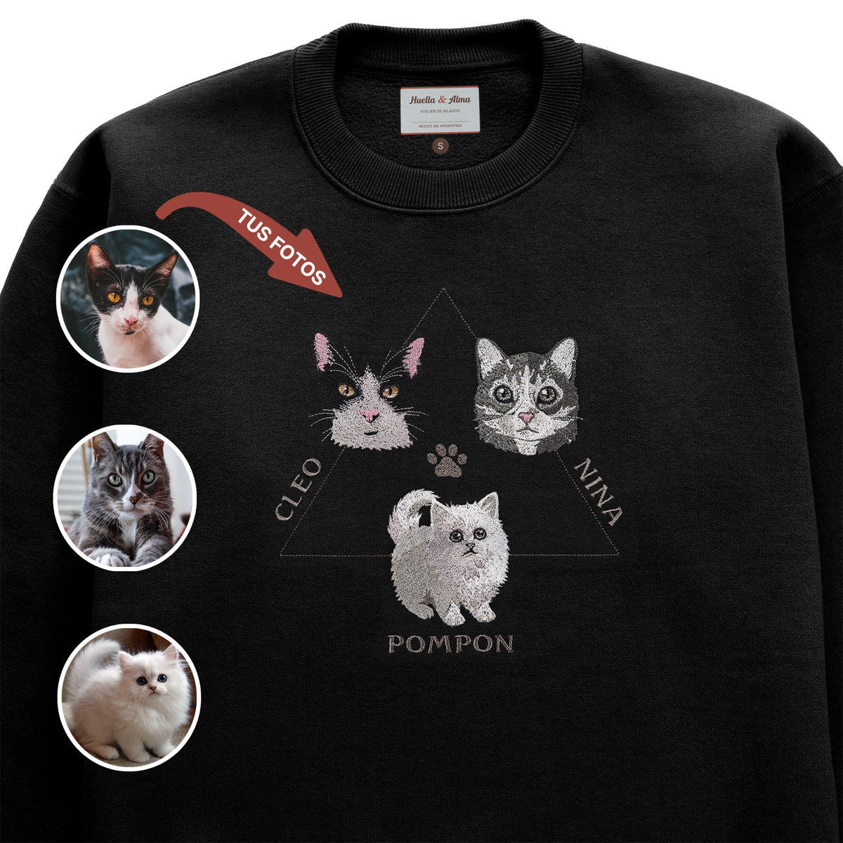Buzo bordado personalizado con tu mascota