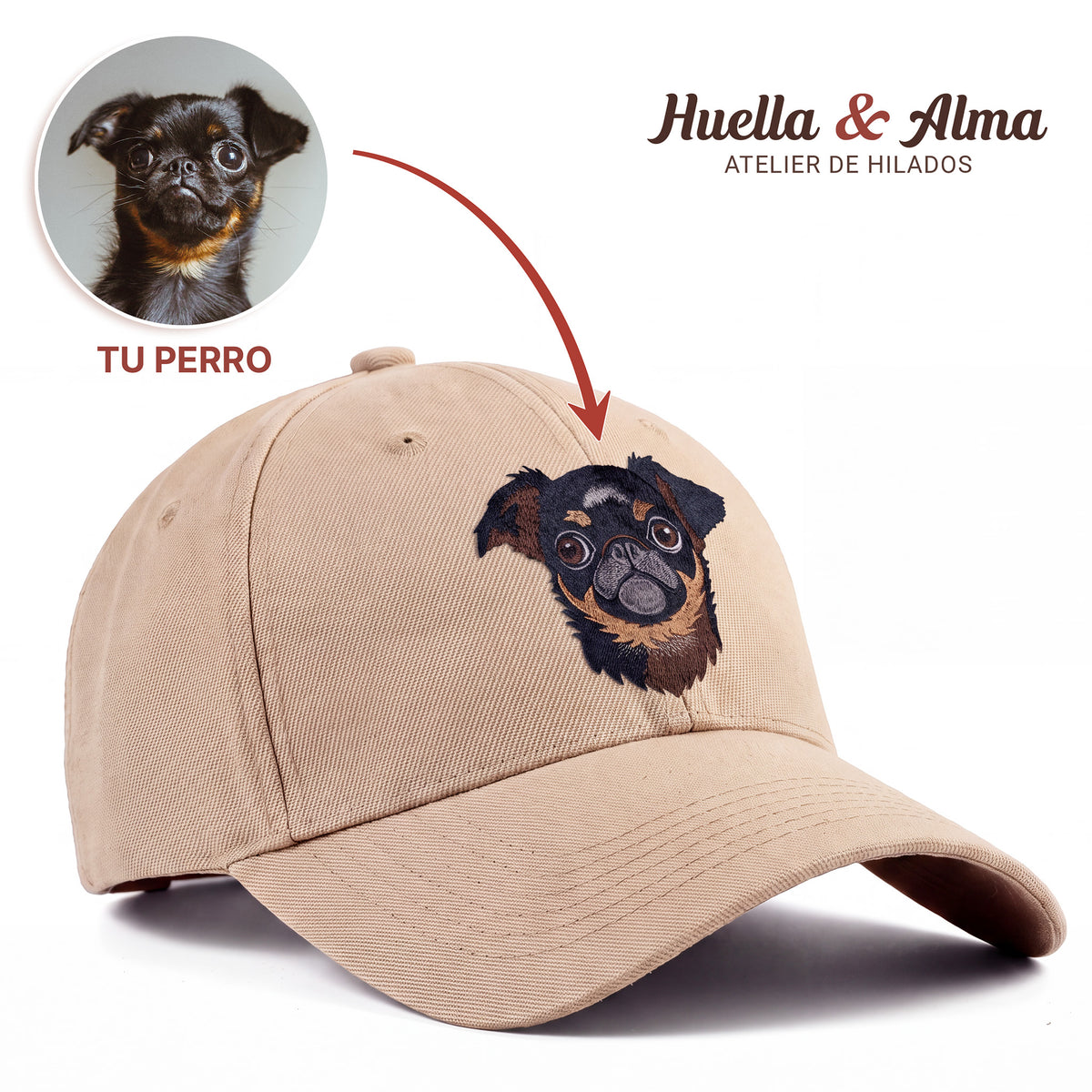 Gorra bordada personalizada con tu mascota