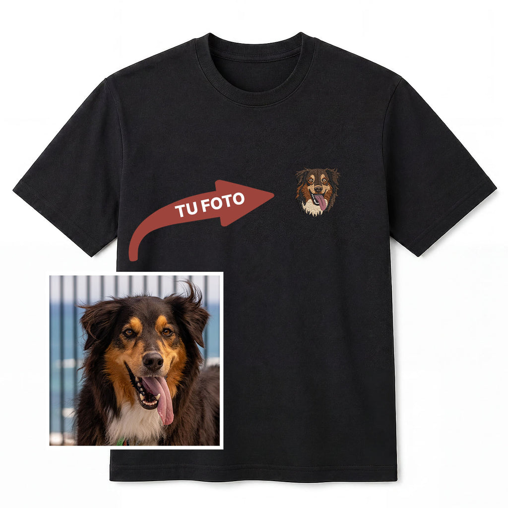 Remera bordada personalizada con tu mascota - Huella y Alma