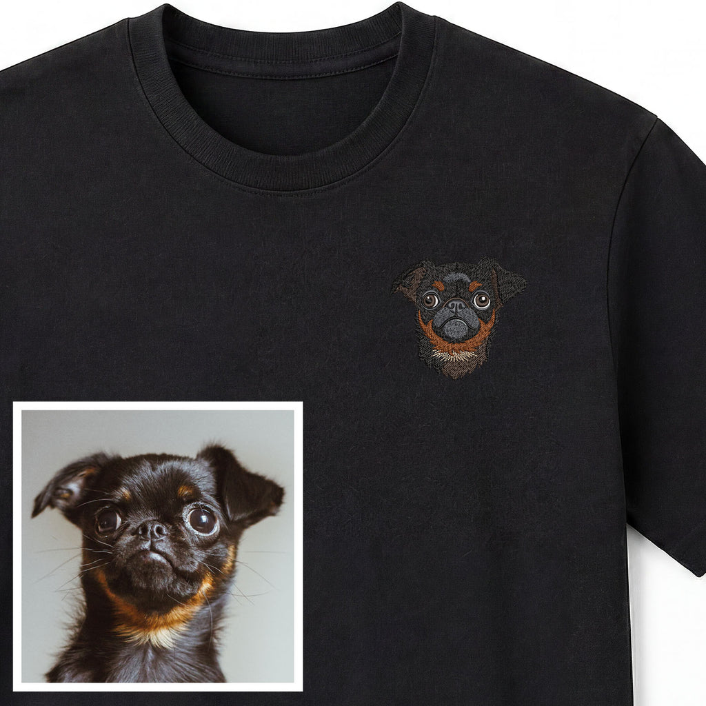 Remera bordada personalizada con tu mascota - Huella y Alma